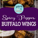 spicy pepper buffalo wings with recipe title