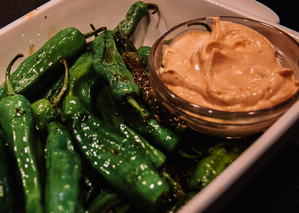 Blistered Shishito Peppers with Dipping Sauce