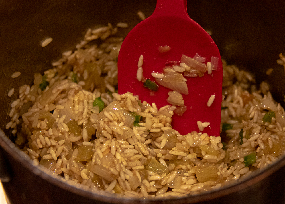sauting foolproof Mexican rice