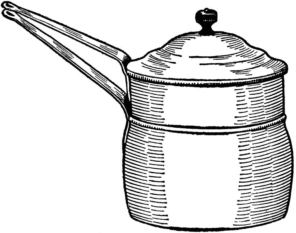 line drawing of a double boiler