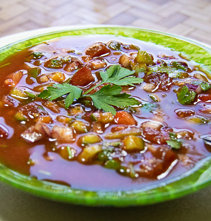 quick and easy gazpacho in bowl