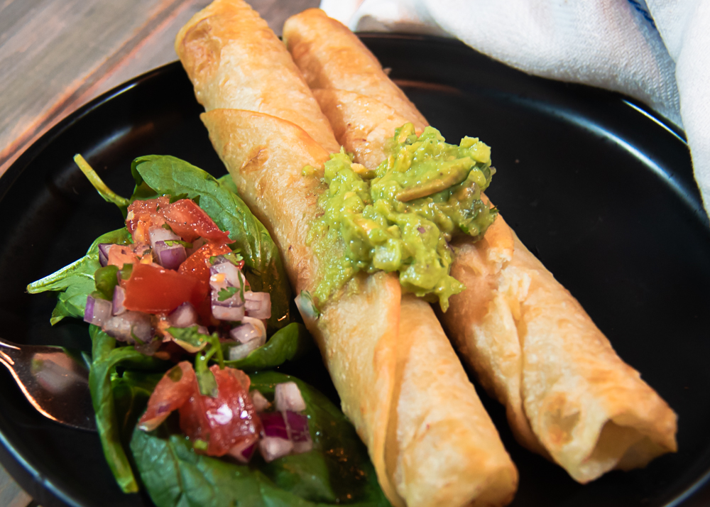 Easy Chicken Flautas on plate