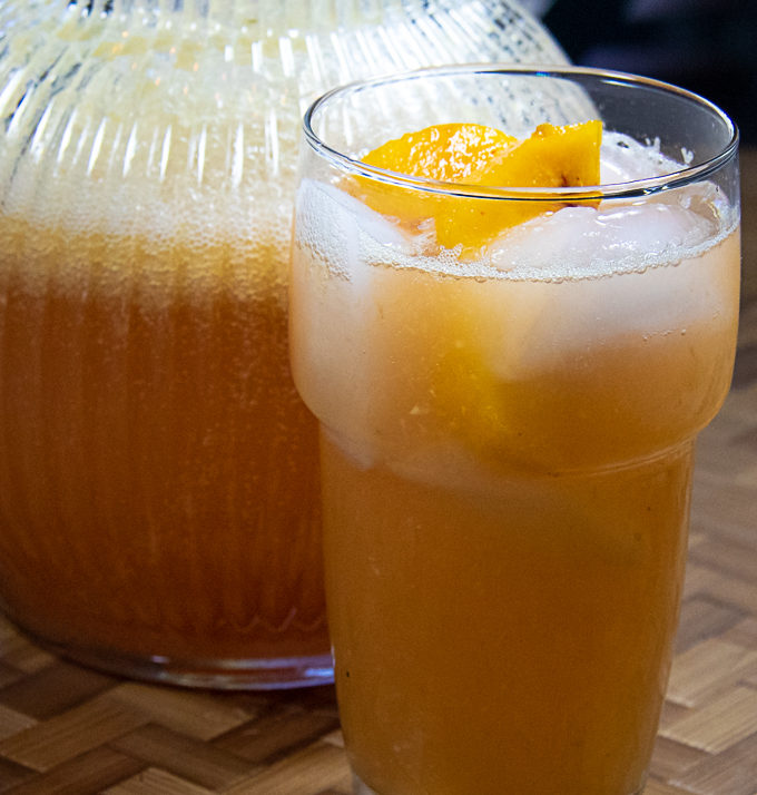 Peach Ginger Lemonade in glass