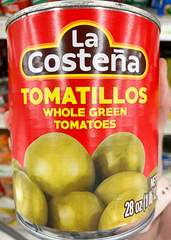 canned tomatillos for roasted tomatillo salsa