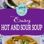 Easy Chinese hot and sour soup closeup for pinterest