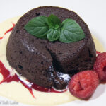 chocolate molten lava cake on plate