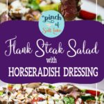 flank steak salad with horseradish dressing for pinterest