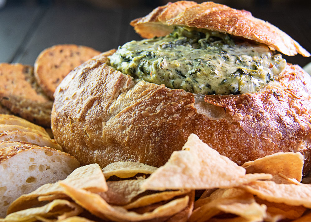 Artichoke Spinach Dip with chips