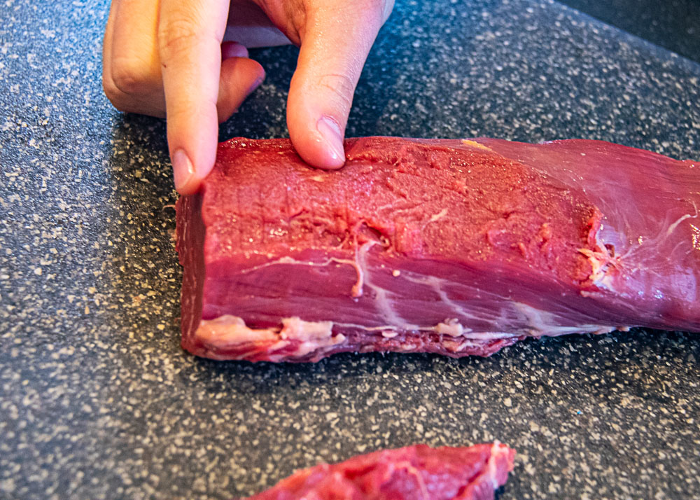 measure a filet from the beef tenderloin