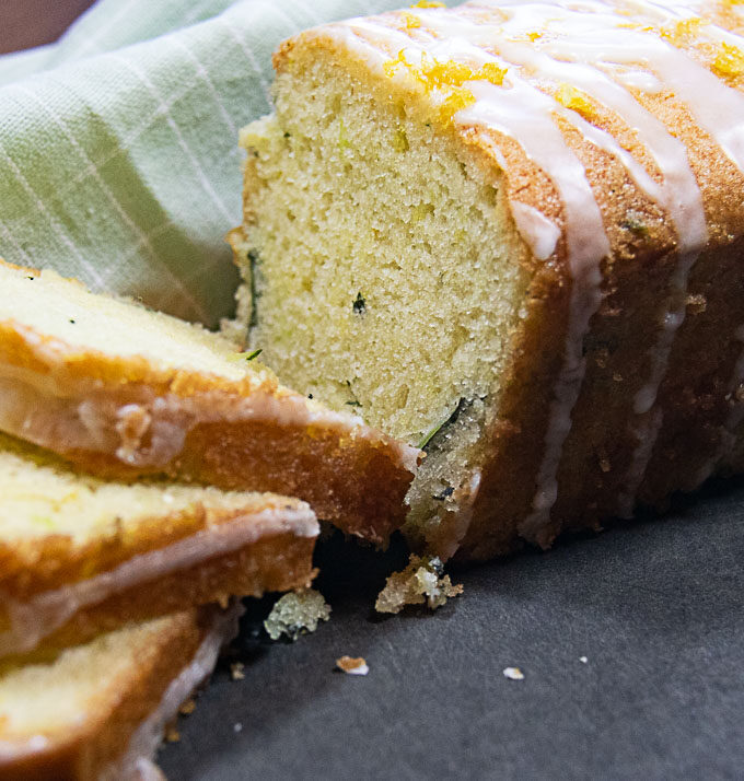 lemon zucchini bread loaf and slices