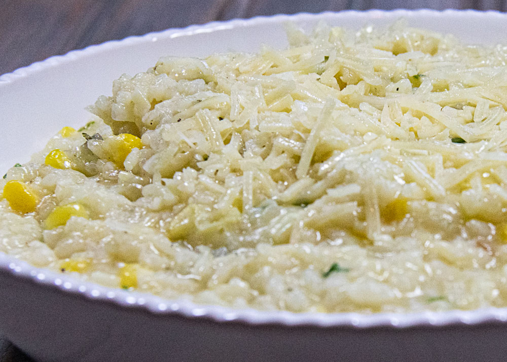 creamy fresh corn risotto