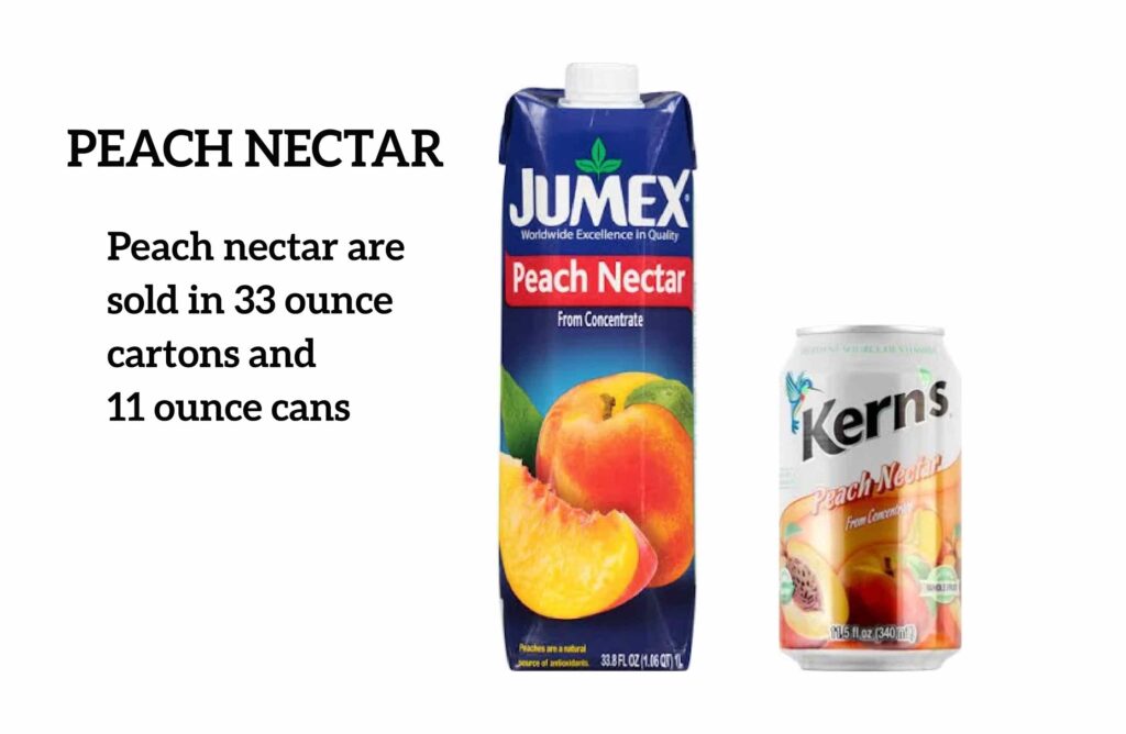 peach nectar in carton or can