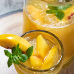 peaches and cream mocktail in glass