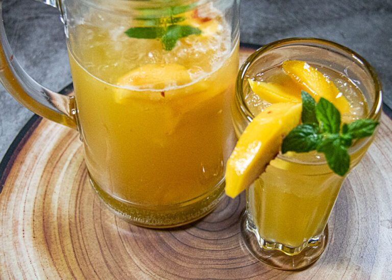 Peaches and Cream Mocktail - A Pinch of Salt Lake