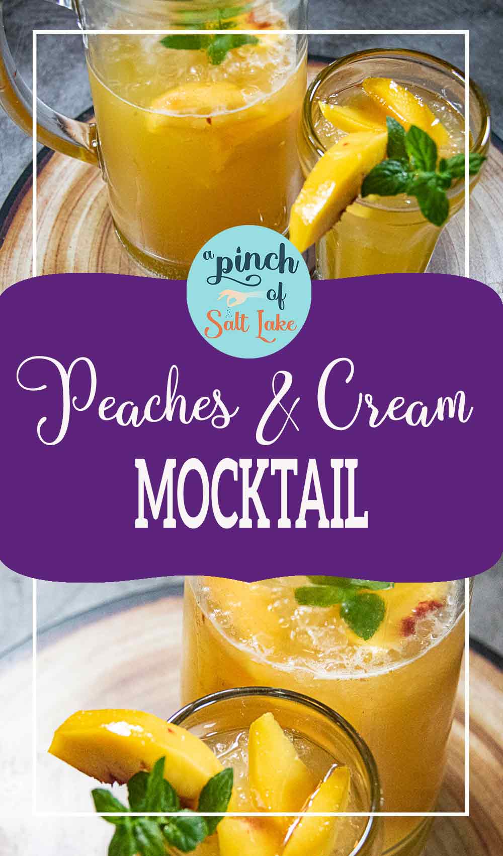 Peaches and Cream Mocktail - A Pinch of Salt Lake