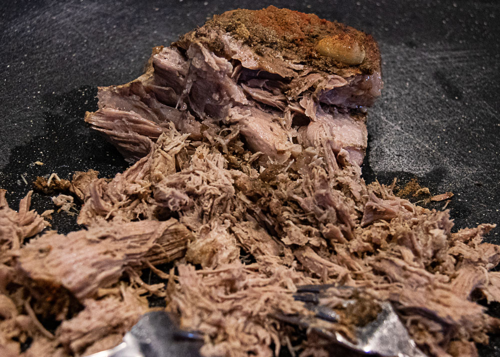 slow cooked pork shreds easily